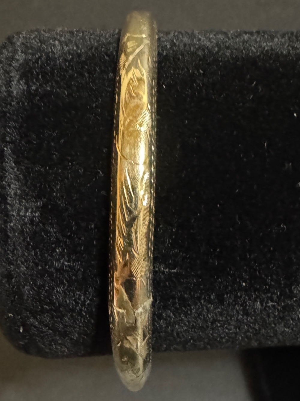 Engraved Sterling Silver Gold-Tone Women's Bangle Bracelet